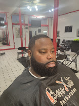 Client after a cut at Boss Kutz in Louisville
