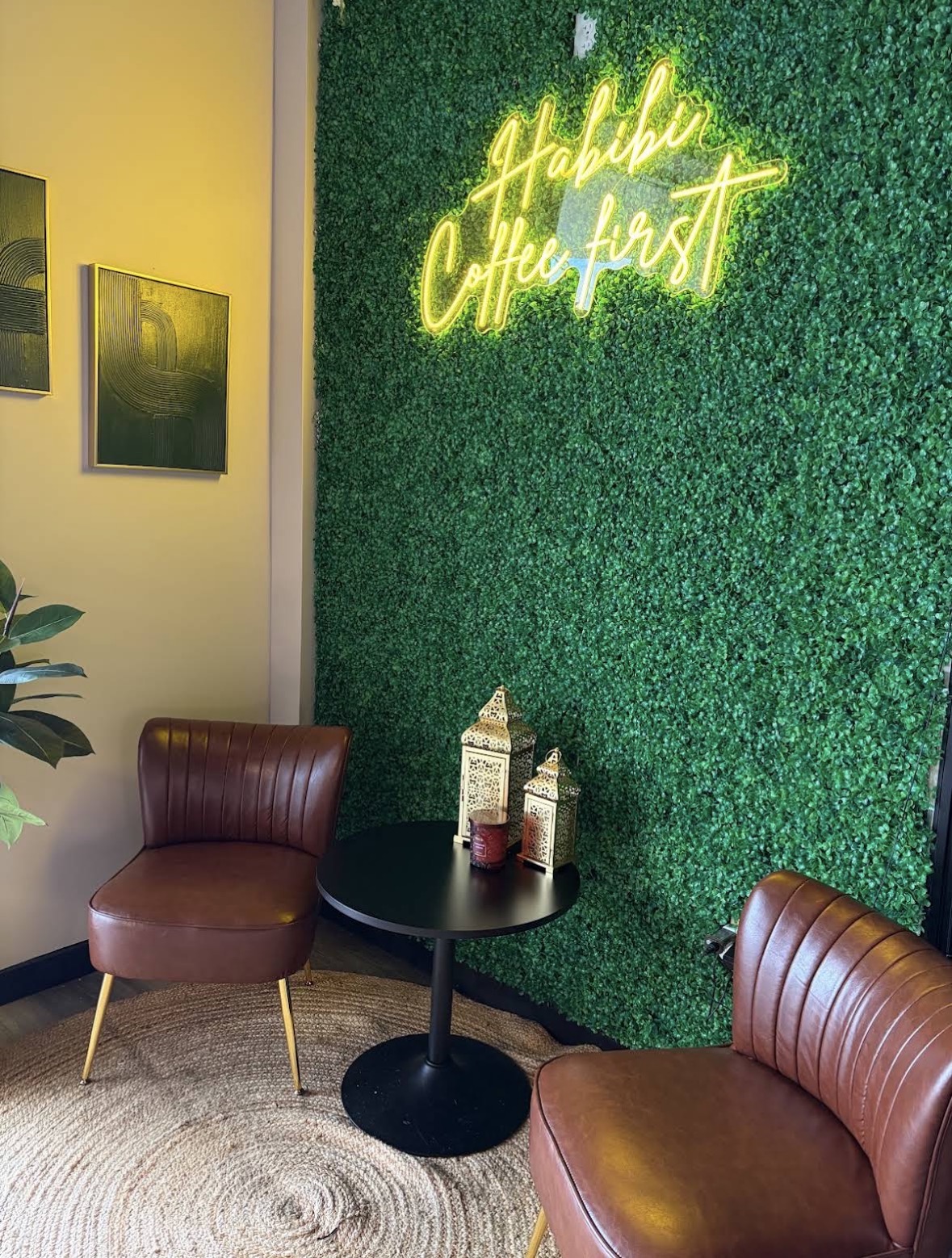 A photo of food and drinks at Layali Café